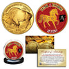 2026 Chinese New Year YEAR OF THE HORSE 24K Gold Plated $50 American Buffalo Indian Tribute Coin