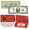 2026 Chinese YEAR of the HORSE Red Metallic Stamp Lucky 8 Genuine $2 Bill w/Folder
