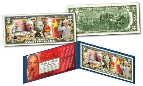 HO CHI MINH * Vietnam Icon & Leader * Official U.S. Genuine Legal Tender U.S. $2 Bill